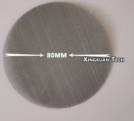 80mm Dia 50meshx0.23mm Wire Mesh Filter Discs  For PP Material Production