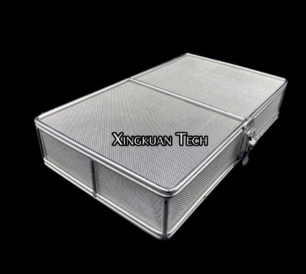 Stainless Steel Electropolished Sterilization Mesh Basket With Locking Lid