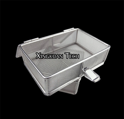 Stainless Steel Electropolished Sterilization Mesh Basket With Locking Lid