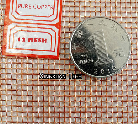 12 Mesh 0.35mm,0.4mm 0.5mm 99.9% Pure Copper Wire Mesh Coarse Screen