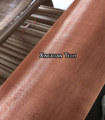 60mesh Copper Wire Mesh Aperture 0.23 - 0.32mm Plain Weave Red Color