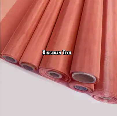 150mesh Copper Wire Mesh Aperture 0.09-0.10mm Plain Weave Red Color