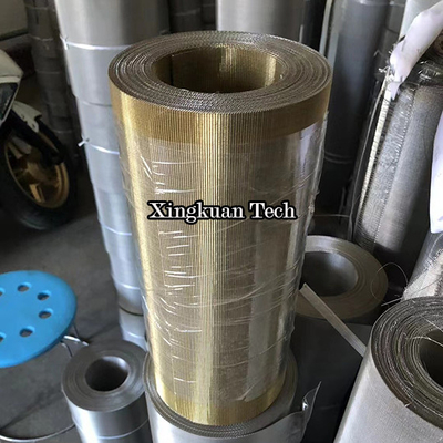 High Carbon Steel With Brass Coated (Gold Color) Reverse Dutch Wire Mesh Net For Plastic