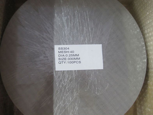 330mm Dia 40meshx0.25mm SS304 Replacement Screen In Plastic Extruders