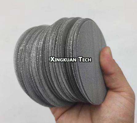 80mm Dia 50meshx0.23mm Wire Mesh Filter Discs  For PP Material Production