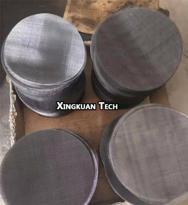 80mm Dia 50meshx0.23mm Wire Mesh Filter Discs  For PP Material Production