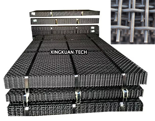 6m Width High carbon steel mining screen mesh in crimped woven producing