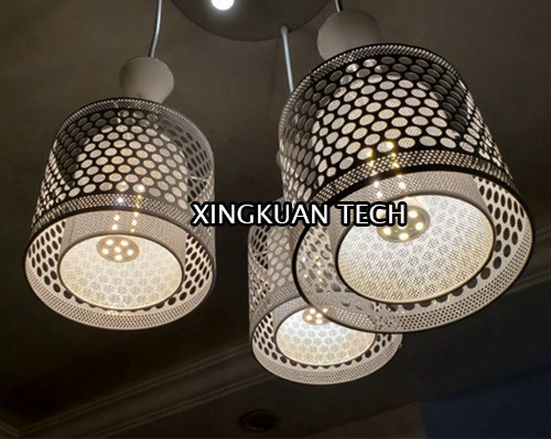 OEM ODM Punching Metal Mesh , perforated metal sheet for hotel decorative lamp