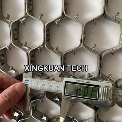 L Type hexagonal Hex Metal Mesh 1.5×20mm×45mm For Refractory Lining