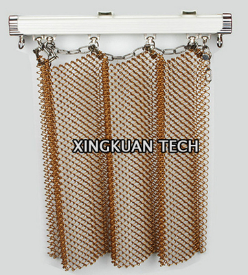 Colorful Decorative Mesh Curtain , Metal Coil Drapery 4mm 6mm 8mm Aperture